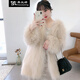 依秀蘭婷歐洲站海寧秋冬新款皮草外套女中長(zhǎng)款款貉子毛編織長(zhǎng)均碼時(shí)尚編織 香檳色 均碼