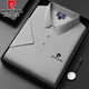 皮爾卡丹（pierre cardin）含桑蠶絲短袖t恤男士夏季新款中年商務(wù)翻領(lǐng)冰絲半袖POLO.衫針織 灰色 2XL 1建議體重150-170斤