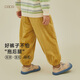 papa爬爬秋裝兒童褲子男童女童運動(dòng)褲寶寶細軟燈芯絨長(cháng)褲加絨 黃色 90 cm