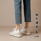 范華洛6cm內(nèi)增高女鞋夏季小個(gè)子透氣芭蕾德訓(xùn)鞋拼接休閑阿甘鞋 米白色 35 225mm