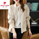 皮爾卡丹2025春秋新款棒球服休閑短外套女韓版寬松顯瘦百搭?yuàn)A克上衣女 卡其色 XL 建議【125-140斤】