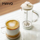MAVO 奶泡機 打奶泡器手持咖啡牛奶 奶泡打發(fā)器手動奶泡器 打發(fā)器玻璃 米白