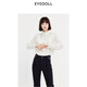 EYEDOLL【商場(chǎng)同款】24新款甜美百搭時(shí)尚優(yōu)雅荷葉邊立領(lǐng)襯衫 白色 M