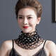 圍脖女薄款春秋防曬桑蠶絲脖子假領(lǐng)子真絲圍巾套頭假領(lǐng)子護頸脖套 波點(diǎn)