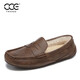 CCE男鞋瘋馬牛皮復古懶人鞋英倫一腳蹬加絨羊毛保暖豆豆鞋男6089 巧色 40 (250mm)