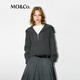 MO&Co.毛衣醋酸山羊絨綿羊毛拉鏈海軍領(lǐng)翻領(lǐng)半開(kāi)襟寬松紅色摩安珂 深花灰色 XS 155