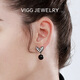 VIGG棋盤(pán)格愛(ài)心耳釘女小眾設(shè)計(jì)耳環(huán)高級(jí)感復(fù)古網(wǎng)紅耳飾品S925銀耳針 合金-棋盤(pán)格愛(ài)心耳釘