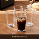 青蘋(píng)果高顏值透明玻璃杯美式手沖咖啡杯子冷飲果汁杯加厚敞口飲品杯家用 高款咖啡杯4只