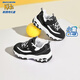 Skechers斯凱奇兒童鞋女童學步鞋春秋款透氣柔軟小童黑白熊貓鞋80588N 男童-黑色-白色BKW 單層 26