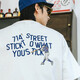 714street潮牌重磅260g全棉短袖t恤夏季打底衫印花情侶裝白色XL