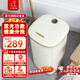 小鴨小型半自動單桶迷你洗衣機(jī) 嬰兒小洗衣機(jī)  內(nèi)衣褲洗衣機(jī)  家用宿舍洗襪子神器WPZ4512J 大容量復(fù)古白(4.5公斤+藍(lán)光升級）