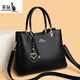 袋鼠真軟皮女士手提包2026新款大容量媽媽包單肩斜挎包實(shí)用禮物托特包 黑色（聯(lián)系可送禮袋）