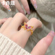 卡百瑞5G黃金花絲蝴蝶戒指女999足金在逃公主指環(huán)可調節送女友生日禮物 黃金蝴蝶結戒指約3.5g