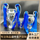 歐冠獎(jiǎng)杯球迷紀(jì)念品足球獎(jiǎng)杯道具圣伯萊德杯歐冠大耳朵杯獎(jiǎng)杯模型 鍍銀 高16CM-送彩帶