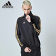adidas阿迪達斯外套男春季夾克運動(dòng)服經(jīng)典三條紋休閑潮流寬松上衣 【金色條紋】TR30JR-BG L （建議身高175-180厘米）