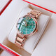 卡羅萊（CALUOLA）女士手表女款全自動(dòng)機械表小綠表鑲鉆女生生日禮物送女友 孔雀綠CA1259ML