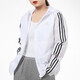 阿迪達斯（adidas）女裝夾克2025秋季新款連帽防風(fēng)外套時(shí)尚舒適百搭休閑皮膚衣運動(dòng)服 GQ0594 單層白色 XL