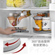 百露冰箱飲料可樂(lè)雪碧啤酒整理調(diào)料收納廚房調(diào)料置物架多層旋轉(zhuǎn)收納盒 白灰色一個(gè)裝（直徑7cm以?xún)?nèi)）