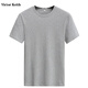 Victor Keith 短袖T恤男夏季男裝圓領(lǐng)半袖體恤衫時(shí)尚休閑透氣修身 花灰色 XL