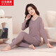 紅豆居家內衣女陽(yáng)離子秋衣秋褲羊絨桑蠶絲雙面抓絨保暖內衣 玫紫色170