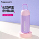 特百惠（Tupperware）暖茶提手帶茶隔學(xué)生便攜男女士茶水分離不銹鋼保溫水杯子 冰沙紫（會(huì )員再減10)350ml