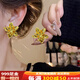 金啟順999足金花朵楓葉黃金耳釘5D時尚足金耳環(huán)繁花婚慶金耳飾送女友 一對足金耳環(huán)【約4.5g】