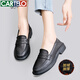 卡帝樂鱷魚 CARTELO 英倫風(fēng)小皮鞋女加絨百搭韓版 KYJ-WF120-1 黑色加絨 36 