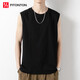 FitonTon背心男潮流可外穿寬松夏季運動(dòng)健身籃球坎肩砍袖寬肩無(wú)袖t恤黑L