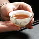 茶小邇羊脂玉功夫小茶杯主人杯單杯個(gè)人專用白瓷茶具杯家用品茗杯喝茶 祥云瑞鶴：描金茶杯（6個(gè)裝）