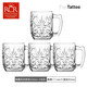 RCR意大利進(jìn)口水晶玻璃杯刻花馬克杯帶把水杯牛奶杯茶杯果汁杯 馬克杯/4支【TATTOO系列】 430ml