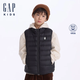 Gap【大小童同款】男女童立領(lǐng)羽絨馬甲兒童背心 黑色642583 130 cm(8-9歲)亞洲尺碼