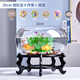 貝拉緣創(chuàng)意水族箱生態(tài)圓形玻璃金魚缸 大號(hào)烏龜缸 迷你小型造景水培 30圓盆+彩石6件套+底座