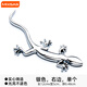 梅薩斯（MIXSAS）金屬壁虎車(chē)貼小汽車(chē)壁虎車(chē)貼刮痕裝飾3D立體貼創(chuàng  )意改裝尾標車(chē)用品 升級加大版【實(shí)心金屬】銀色右邊