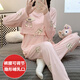 孕婦睡衣女月子服夏季薄款產(chǎn)后純棉產(chǎn)婦哺乳口孕期春秋家居服套裝 8068#蝦粉兔頭 L100-120斤