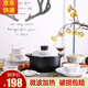 碗碟套裝家用景德鎮(zhèn)歐式骨瓷碗筷陶瓷器吃飯?zhí)淄氡P子中式砂鍋組合餐具小沙鍋耐高溫煲湯鍋 明火煲燉鍋 砂鍋 閨蜜砂鍋套裝24件