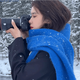 妙奕嘉藍(lán)色圍巾女長款冬季新款保暖披肩雪天2024新款氛圍感情侶護(hù)頸圍脖 純色流蘇圍巾【克萊因藍(lán)色】