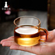 一品工坊 玻璃茶杯帶把小杯子耐熱玻璃品茗杯小咖啡杯花茶涼水杯150ML 六個(gè)裝