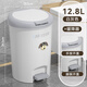 漢世劉家新款家用垃圾桶大容量腳踩腳踏衛生間專(zhuān)用廚房廁所客廳帶蓋垃圾桶 （雙開(kāi)掌門(mén)狗） 白灰色 12.8L +緩降
