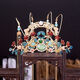 夢(mèng)君宸漢服頭飾花神發(fā)冠古風(fēng)流蘇步搖古裝發(fā)簪全套鳳冠少女超仙發(fā)飾 綠色珍珠發(fā)冠