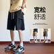 沼澤地（ZHaoZeDi）冰絲薄款短褲男生2024年夏季新款寬松運(yùn)動(dòng)褲子潮流夏天速干五分褲 ZX701-黑色 XL