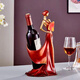 禮姿紅酒架客廳酒柜擺件家居裝飾品喬遷結(jié)婚禮物輕奢實(shí)用擺設(shè) 美女紅酒架【紅色】