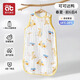 愛(ài)貝迪拉嬰兒紗布睡袋春夏季薄款寶寶背心式無(wú)袖防踢被新生兒童夏天護肚子 春夏-前6后4（18-28℃）可可達鴨 XL碼（身高95cm內完全蓋住腳）
