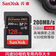 閃迪（SanDisk）sd卡128g存儲卡256g高速佳能相機(jī)內(nèi)存卡4k富士儲存卡索尼閃存 128G黑卡V30 200MB/s【4K高清】 標(biāo)配