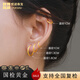 悅述黃金耳環(huán)女足金999素圈圓圈耳圈養(yǎng)耳朵耳飾七夕情人節(jié)禮物送女友 一對/小號，直徑1cm約0.4g，光圈耳環(huán)