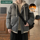 Colombass假兩件羽絨服男2025冬季潮牌短款男士加厚情侶寬松冬裝外套