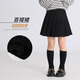 moonkids女童半身裙2026新款春季兒童純色學(xué)院風(fēng)灰色百褶裙春裝防走光裙子 黑色 1516百褶裙 150 cm
