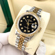 勞力士（ROLEX）【二手99新】勞力士男表日志型【狂飆同款】后鑲鉆自動(dòng)機械后改裝盤(pán)女表勞力士男表16233 【36mm黑盤(pán)大包鉆-外圈鉆】