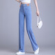 箐箐花天絲闊腿高腰牛仔褲女2026夏季薄款顯瘦寬松垂感松緊冰絲拖地褲子 6628藍色 L /28(105-115斤)