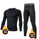 昇億 緊身褲男士加絨長(cháng)褲運動(dòng)男跑步訓練健身服籃球高彈速干足球打底 黑精英兩件套加絨 XL