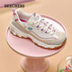 斯凱奇（Skechers）女鞋緩震舒適運動(dòng)鞋厚底休閑鞋增高老爹鞋149589 自然色/多彩色/NMLT 37